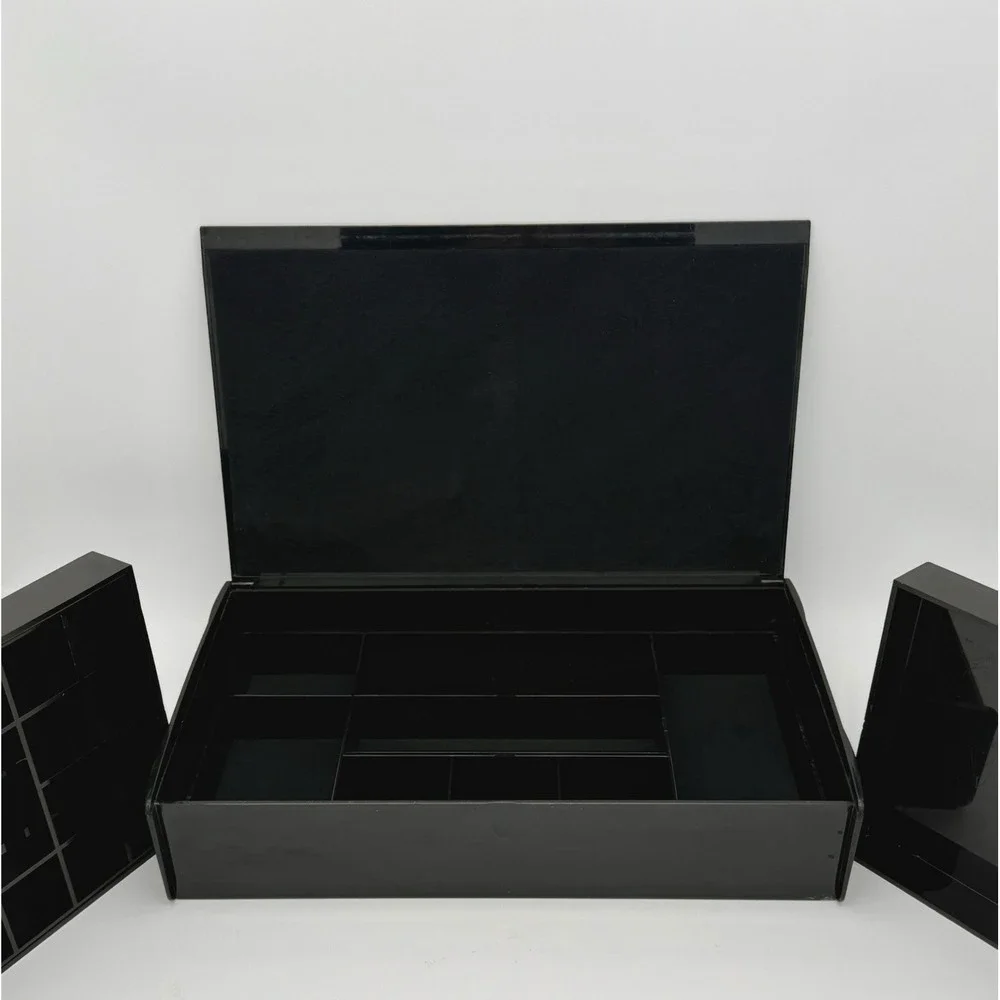 Lori Greiner SKS Silver Safe Keeper Anti Tarnish Jewelry Box Organizer Black
